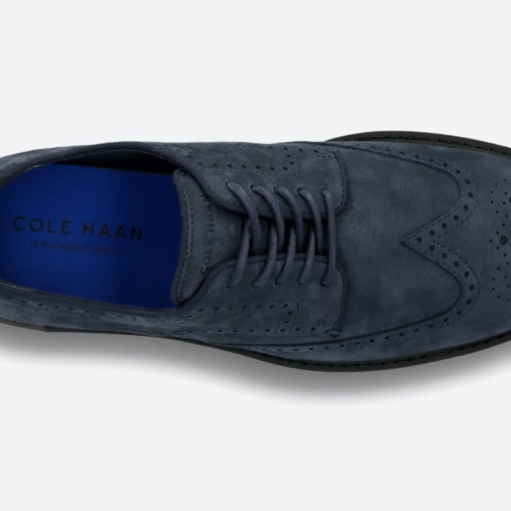 Cole Hahn Goto Wing Oxford - Navy - Flat View 2